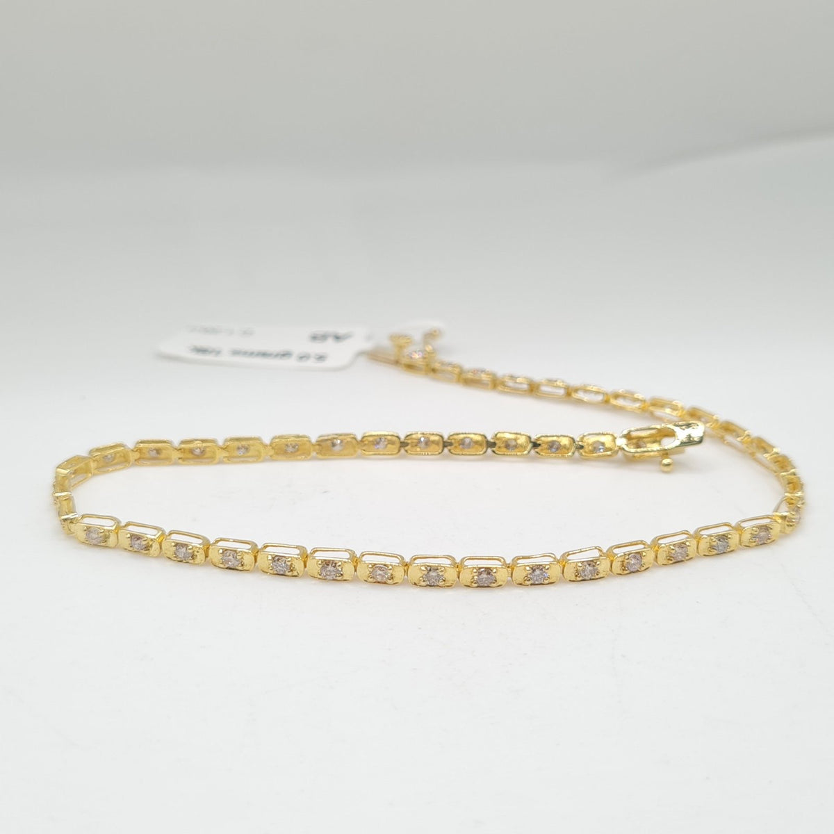 XX Classic Yellow Gold Snake Full Eternity Diamond Tennis Bracelet 18K