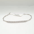 XX Classic White Gold Square Box Type Half Eternity Diamond Rigid Link Chain Bracelet 18K