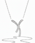 Ribbon Baguette Diamond Necklace 18K