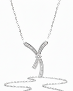 Ribbon Baguette Diamond Necklace 18K