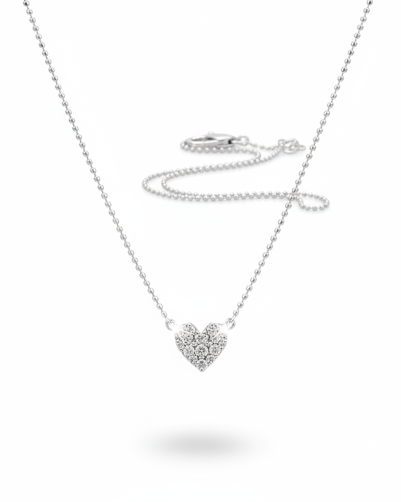 Classic Heart Diamond Necklace 18K