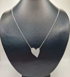 Classic Heart Pave Diamond Necklace 14K