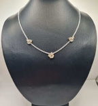 Classic Pear Marquise Square Cluster Solitiare Station Pave Diamond Necklace 14K