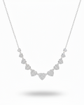 Heart Paved Station Diamond Necklace 14K