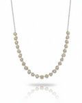 Multi-Shape Rare Fancy Yellow Colored Diamonds Half Eternity Diamond Necklace 14K