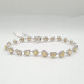 XX Classic White Gold Multi Shape Colored Yellow Diamond Full Eternity Bracelet 14K