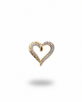 Golden Dainty Heart Paved Diamond Necklace Pendant 14K