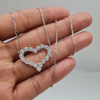 Classic Heart Enlarger Setting Diamond Necklace 14K