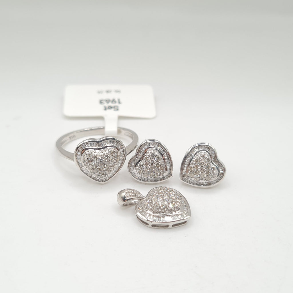 Classic Heart Diamond Jewelry Set 18K