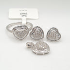 Classic Heart Diamond Jewelry Set 18K