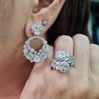 Multi Wear Round Statement Diamond Jewelry Set 14K