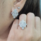 Floral Cluster Diamantes Diamond Jewelry Set 14K
