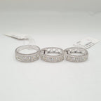 Round Half Eternity Hoop Diamond Jewelry Set 14K