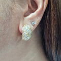 Golden Chunky Cluster Diamond Earrings 18K