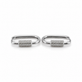 Classic Paved Pin Hoop Diamond Earrings 14K