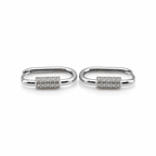 Classic Paved Pin Hoop Diamond Earrings 14K