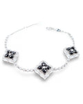 White Gold Rose Cut Black Diamond Pave bracelet 14K