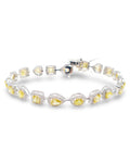 White Gold Multi Shape Cluster Yellow Diamond Bracelet 14K