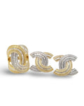 Two Tone Crossover Statement Diamond Jewelry Set 14K