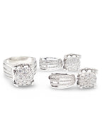 Classic Round Dangling Statement Diamond Jewelry Set 14K