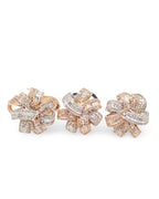 Three Tone Crossover Paved Diamond Jewelry Set 14K