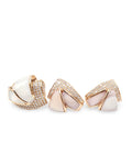 Rosegold Mother of Pearl Paved Diamond Jewelry Set 14K