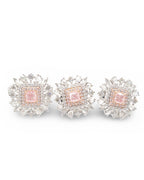 Rare Fancy Pink Diamond Cluster Diamond Jewelry Set 14K