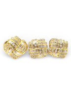 Golden Weave Paved Diamond Jewelry Set 18K