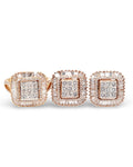 Rosegold Square Cushion Diamond Jewelry Set 18K
