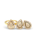 Golden Pear Baguette Diamond Jewelry Set 18K