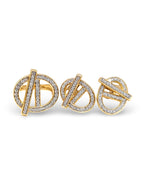 Golden Oval Round Deco Diamond Jewelry Set 14K