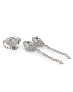 Golden Serpent Chain Drop Diamond Jewelry Set 14K