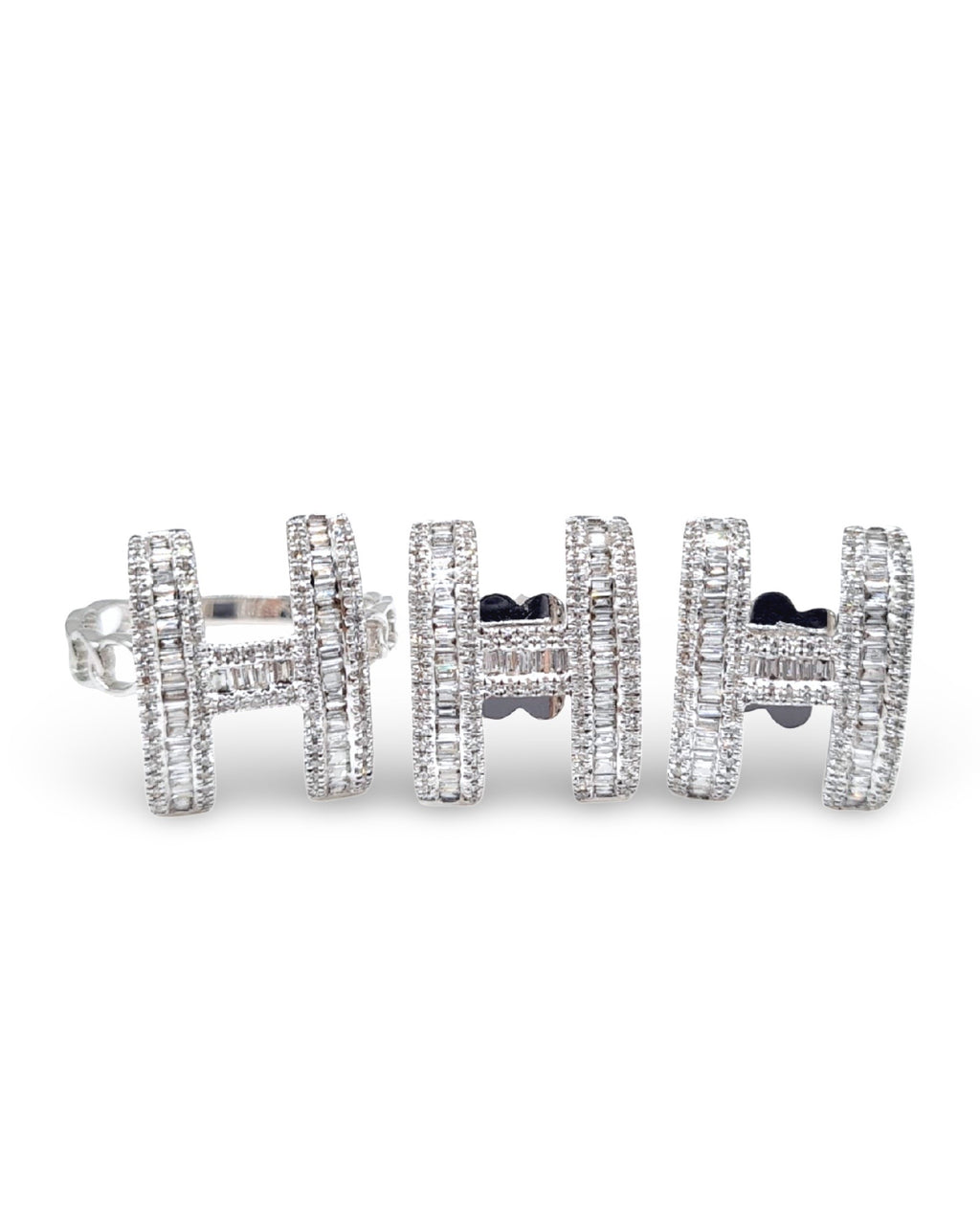 H Baguette Chain Diamond Jewelry Set 14K