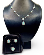 Opal Gemstones Diamond Jewelry Set 14K