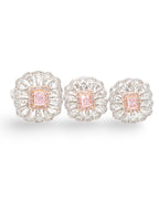 Rare Fancy Pink Diamond Larger Floral Diamond Jewelry Set 14K