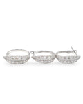Classic Hoop Leaf Diamond Jewelry Set 14K
