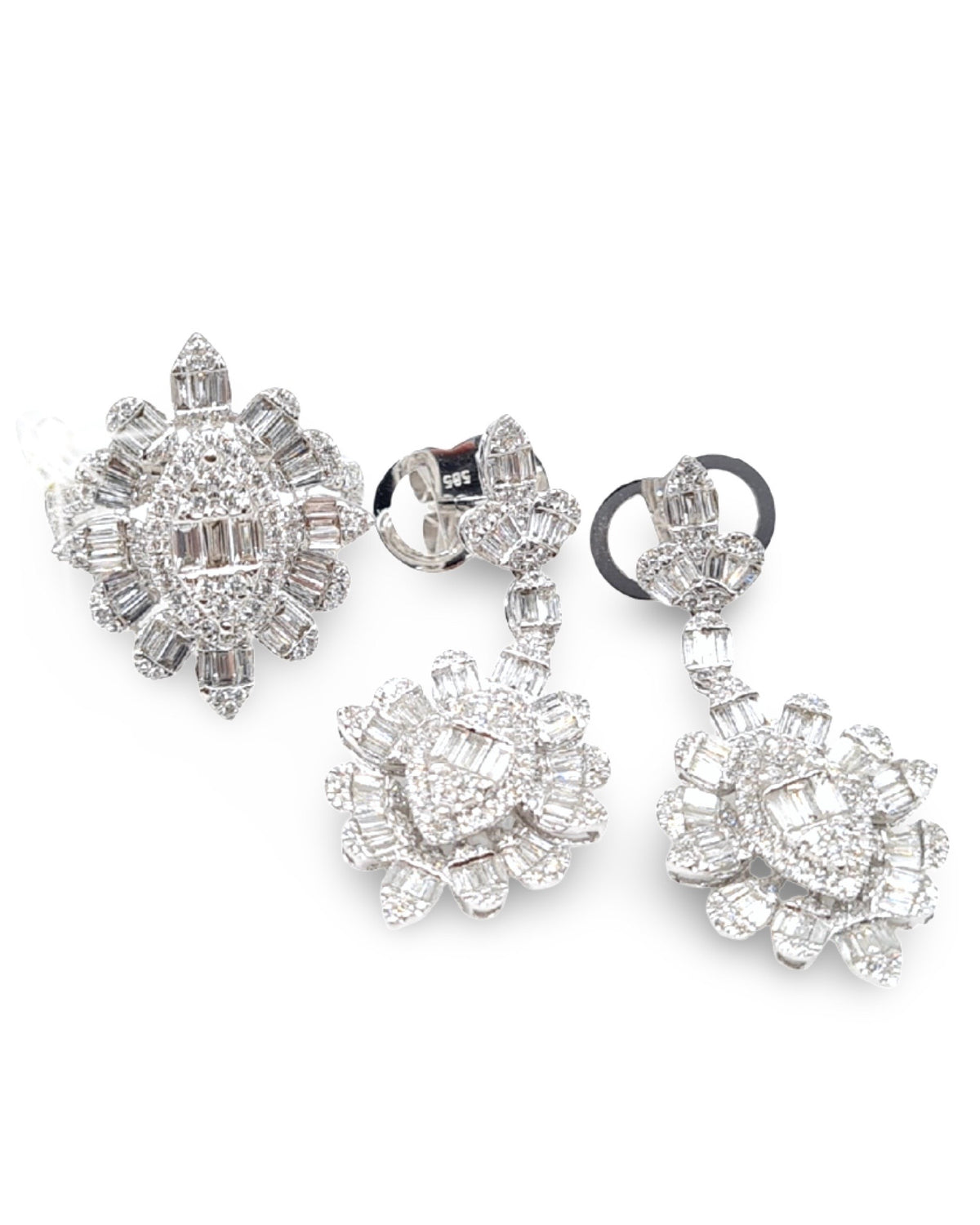 Rositas Dangling Statement Diamond Jewelry Set 14K