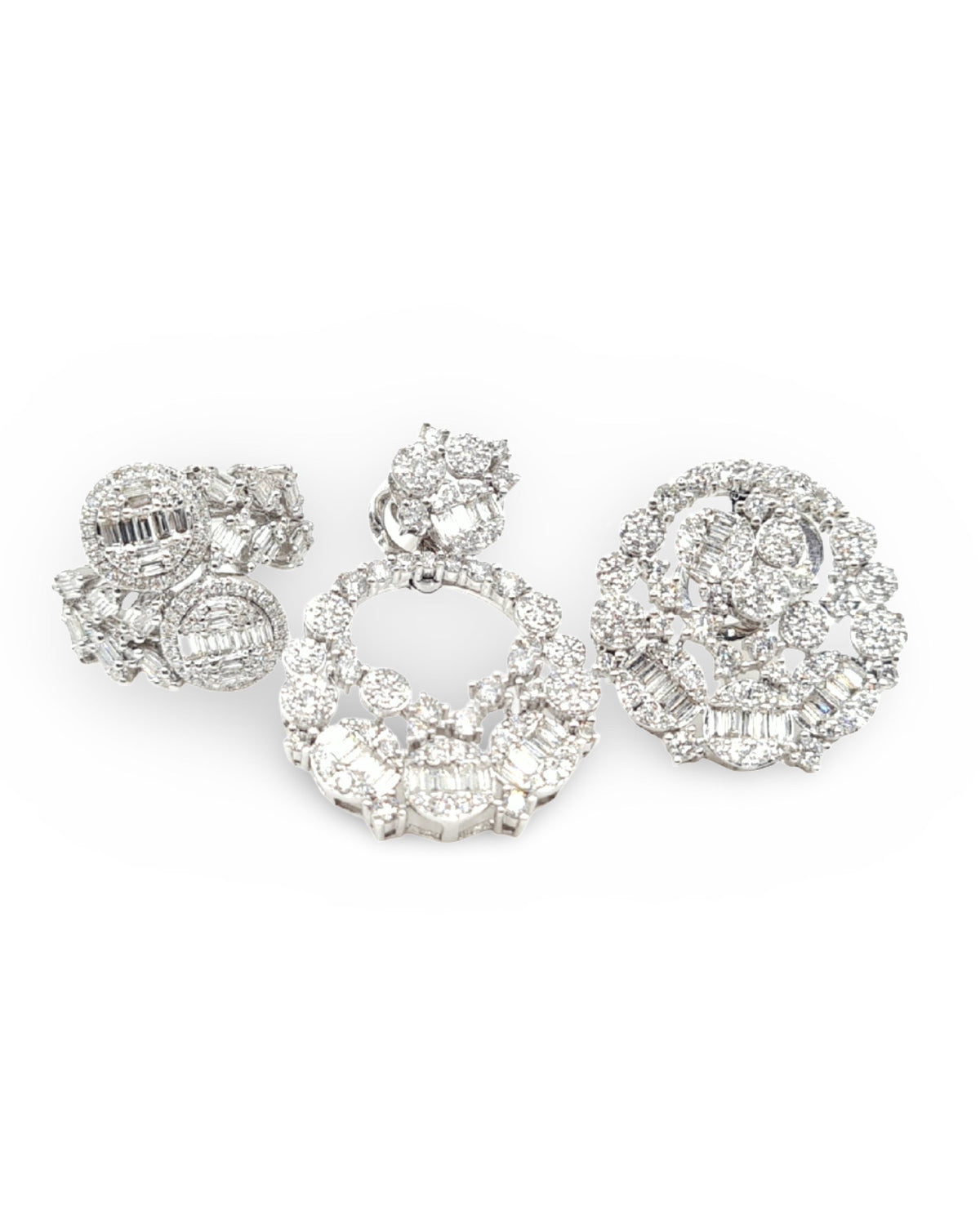 Multi Wear Round Statement Diamond Jewelry Set 14K