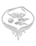 Marquise Round Drop Deco Statement Diamond Jewelry Set 14K