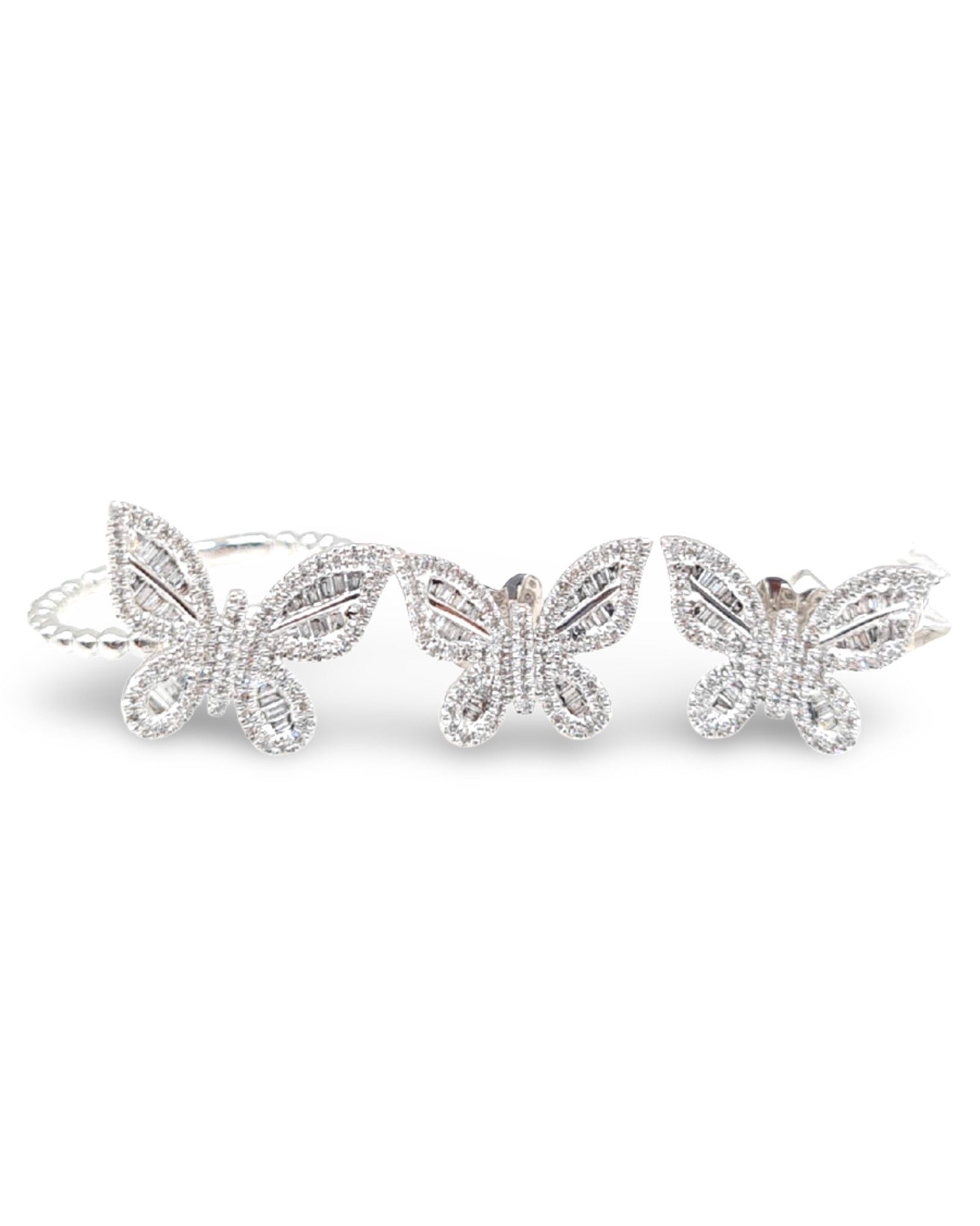 Classic Butterfly Chain Diamond Jewelry Set 14K