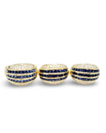 Golden Blue Sapphire Gemstones Millionaire’s Diamond Jewelry Set 18K