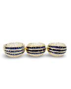 Golden Blue Sapphire Gemstones Millionaire’s Diamond Jewelry Set 18K