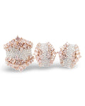 Rare Fancy Pink Colored Diamond Cluster Statement Diamond Jewelry Set 14K