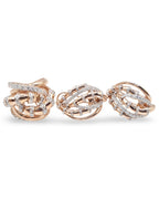 Rosegold Twinkling Bamboo Pave Statement Diamond Jewelry Set 18K