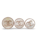 Mother of Pearl Round Crossover Paved Rosegold Diamond Jewelry Set 14K