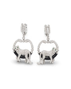 Panther Deco Drop Diamond Earrings 18K
