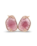 Deco Tourmaline Gemstones Diamond Earrings 18K