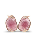 Deco Tourmaline Gemstones Diamond Earrings 18K