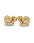 Golden Swan Stud Diamond Earrings 18K