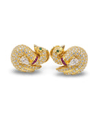 Golden Swan Stud Diamond Earrings 18K